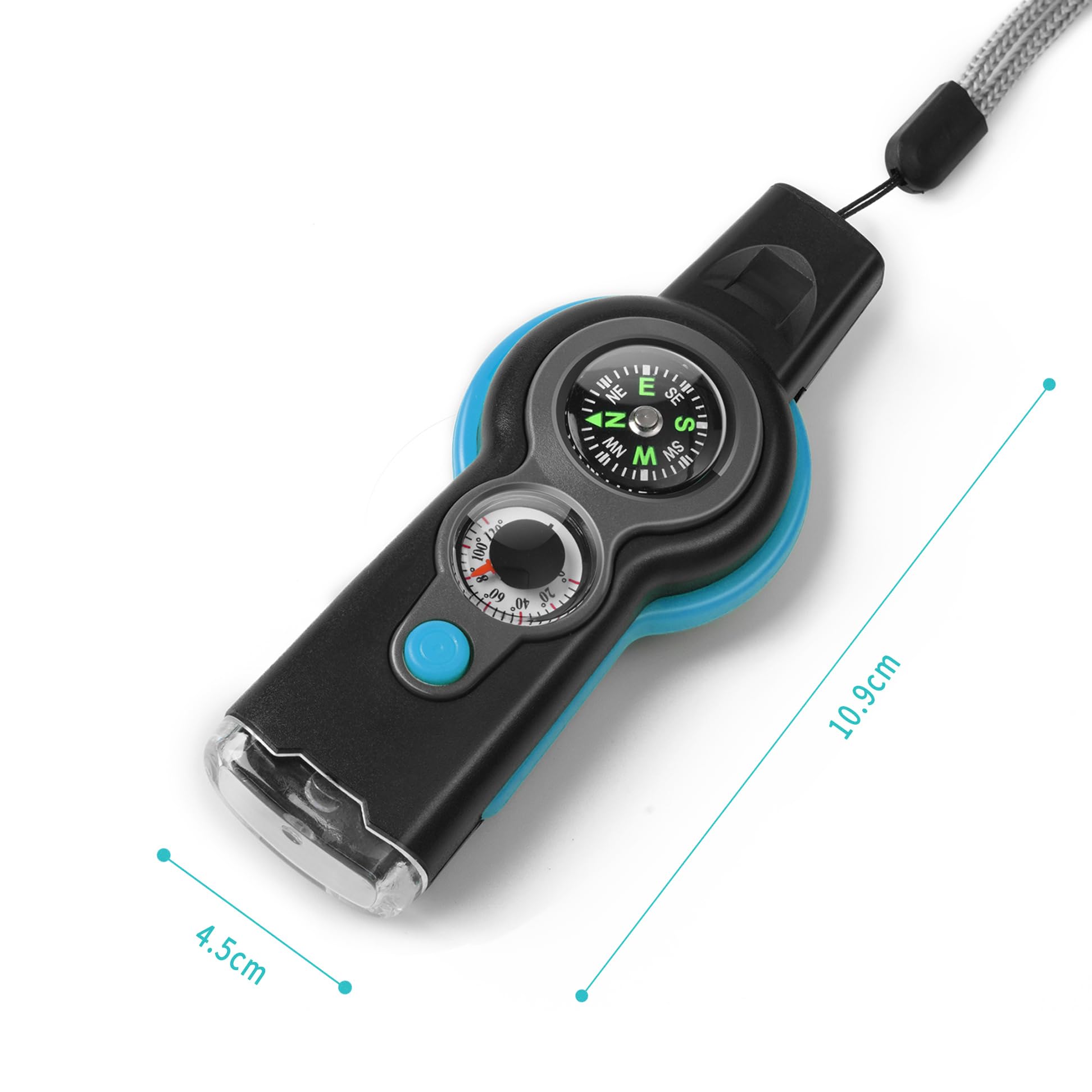 Binboll Emergency Survival Function Whistle, Outdoor Multifunctional Tool Safety Whistle With Lanyard, Ideal For Kayaking, Boati