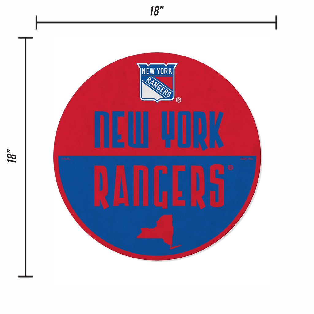 Rico Industries Nhl New York Rangers Classic Shape Cut Pennant - Home And Living Room D  Cor - Soft Felt Ez To Hang, 18X0.10X18