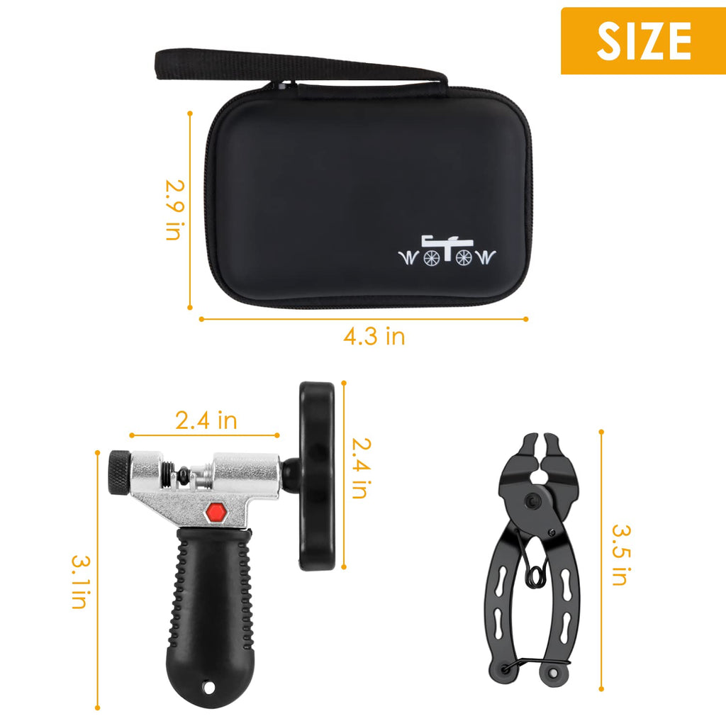 Wotow Bike Chain Repair Tool Kit Set, Cycling Bicycle Chain Breaker Splitter Cutter & Wear Indicator Checker & Master Link Plier
