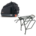 Ibera Bike PakRak Clip-On Commuter Bag & Touring Carrier Plus+ Rack (Disk Brake Mounts) Combo Set