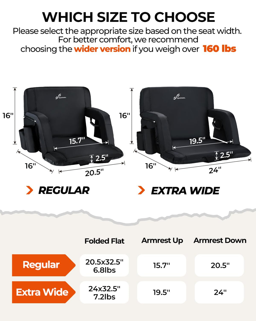 Sportneer Stadium Seats For Bleachers, Bleacher Chairs With Back And Cushion Bleacher Seats With Back Support Padded Stadium Cha