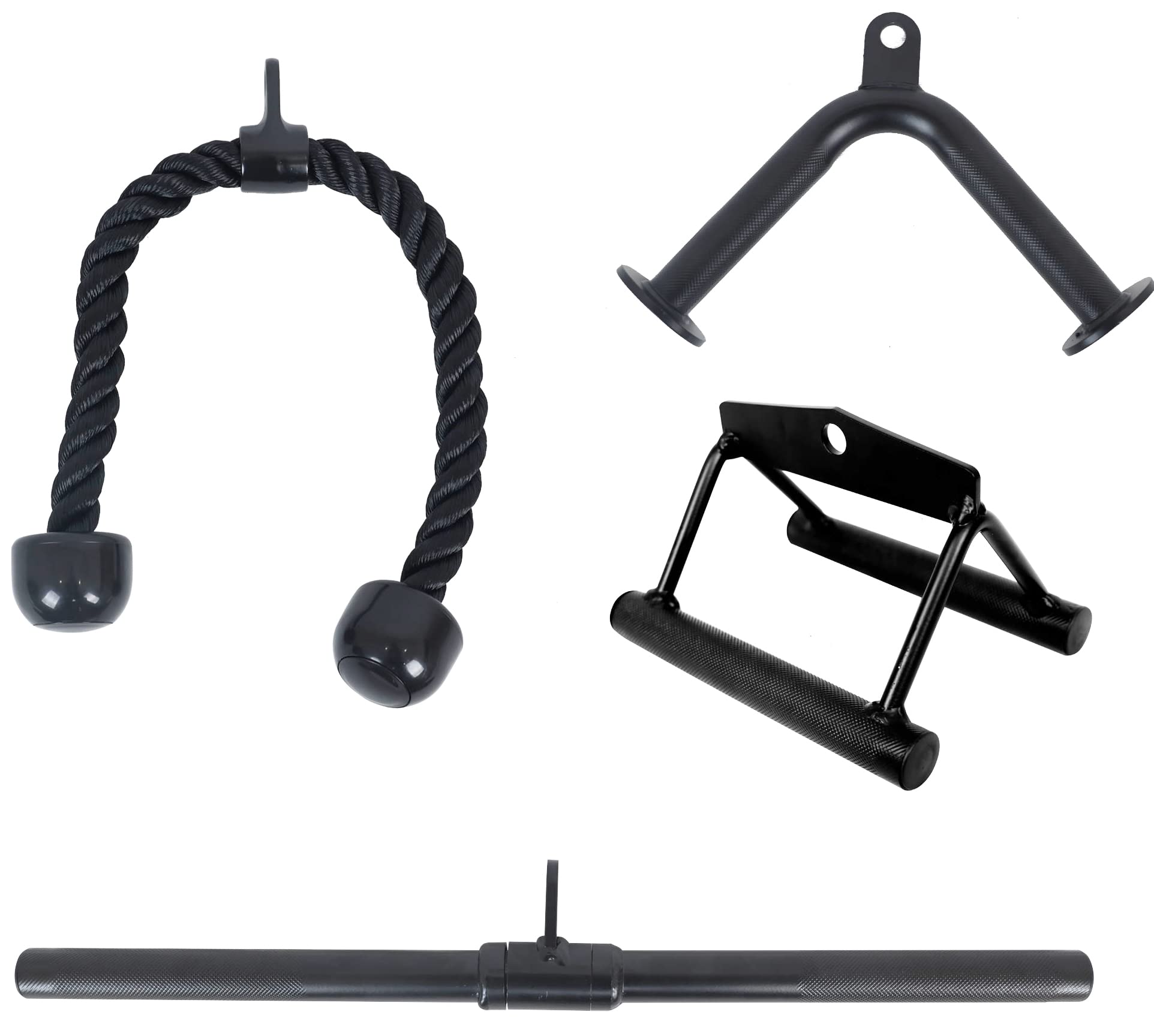 Fitvids Tricep Press Down Cable Attachment, Lat Pulldown Attachment, Weight Machine Accessories, V Handle Tricep Rope, Rotating 