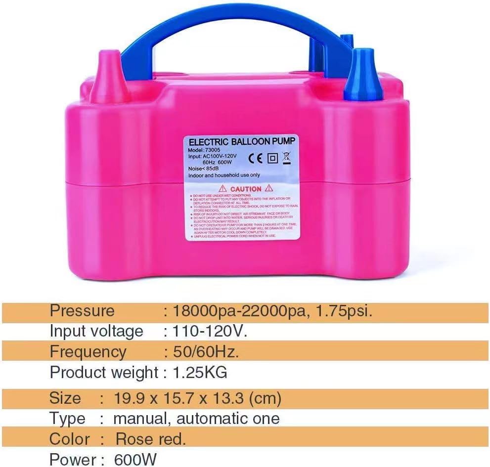 Hflyjpyw Electric Air Balloon Pump, Portable Dual Nozzle Electric Balloon Inflator/Blower For Party Decoration,Used To Quickly F