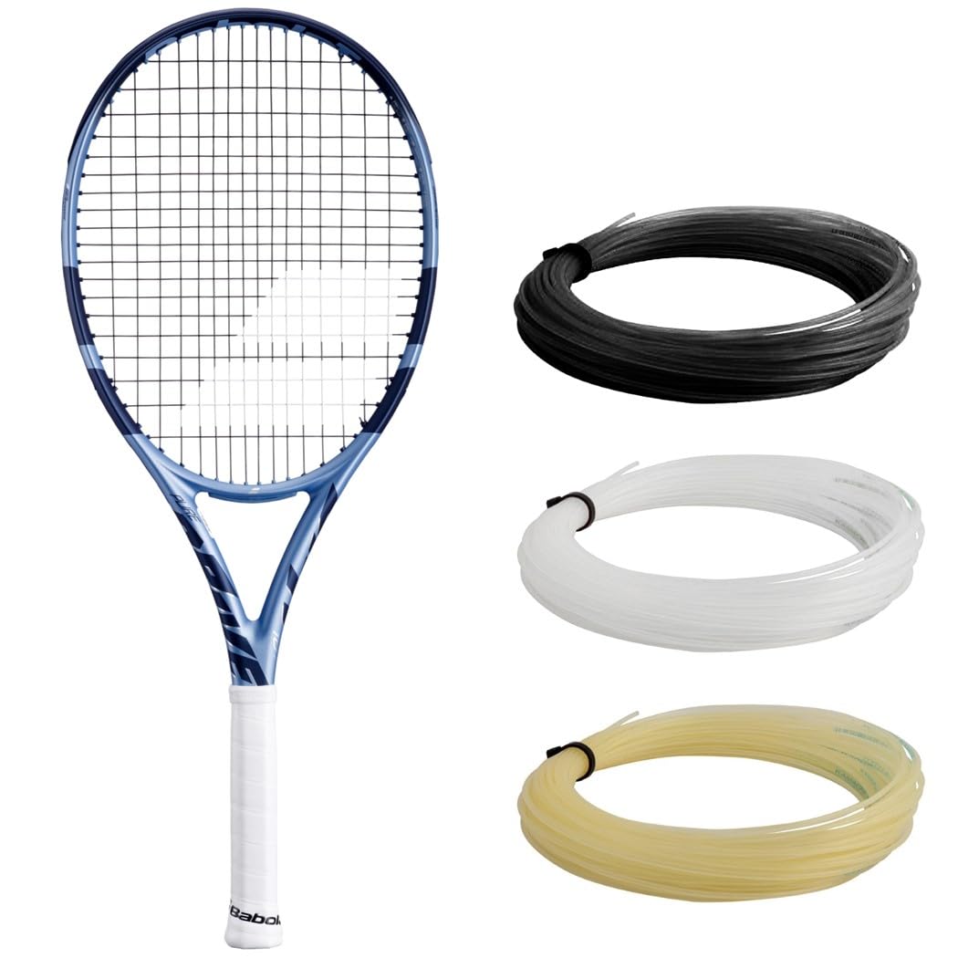 Babolat Pure Drive 107 11th Gen Tennis Racquet (4 1/4 Grip) Strung with White Syn Gut at Mid-Range Tension