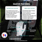 Bg Bender Golf Glove  Wear On Left  (Blue Line, Mens Large)