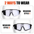 X-Tiger Polarized Cycling Glasses With 5 Interchangeable Lenses,Mtb Biking Baseball Running Sports Sunglasses For Men Women