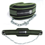 Gymreapers Dip Belt With Chain For Weightlifting, Pull Ups, Dips - Heavy Duty Steel Chain For Added Weight Training (Ranger Gree