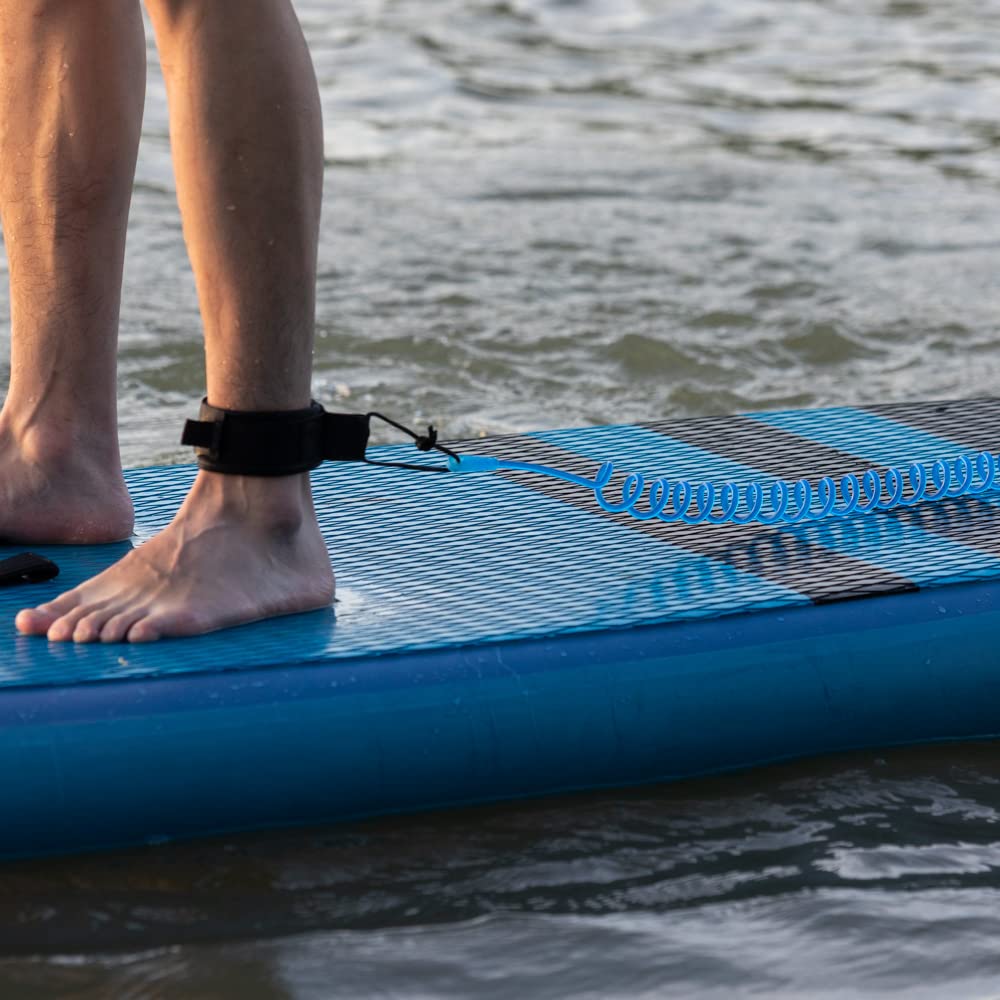 Heytur Coiled Sup Leash 10' Surfboard Leash Sup Leg Rope Strap Stand Up Paddleboard Leash(Blue)