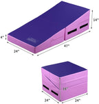 M Hi-Mat Gymnastics Mat Cheese Wedge Mat Home Gymnastics Mat, Multi-Size Skill Shape Rolling Mat Home Sports Cheese Mat (Purple&