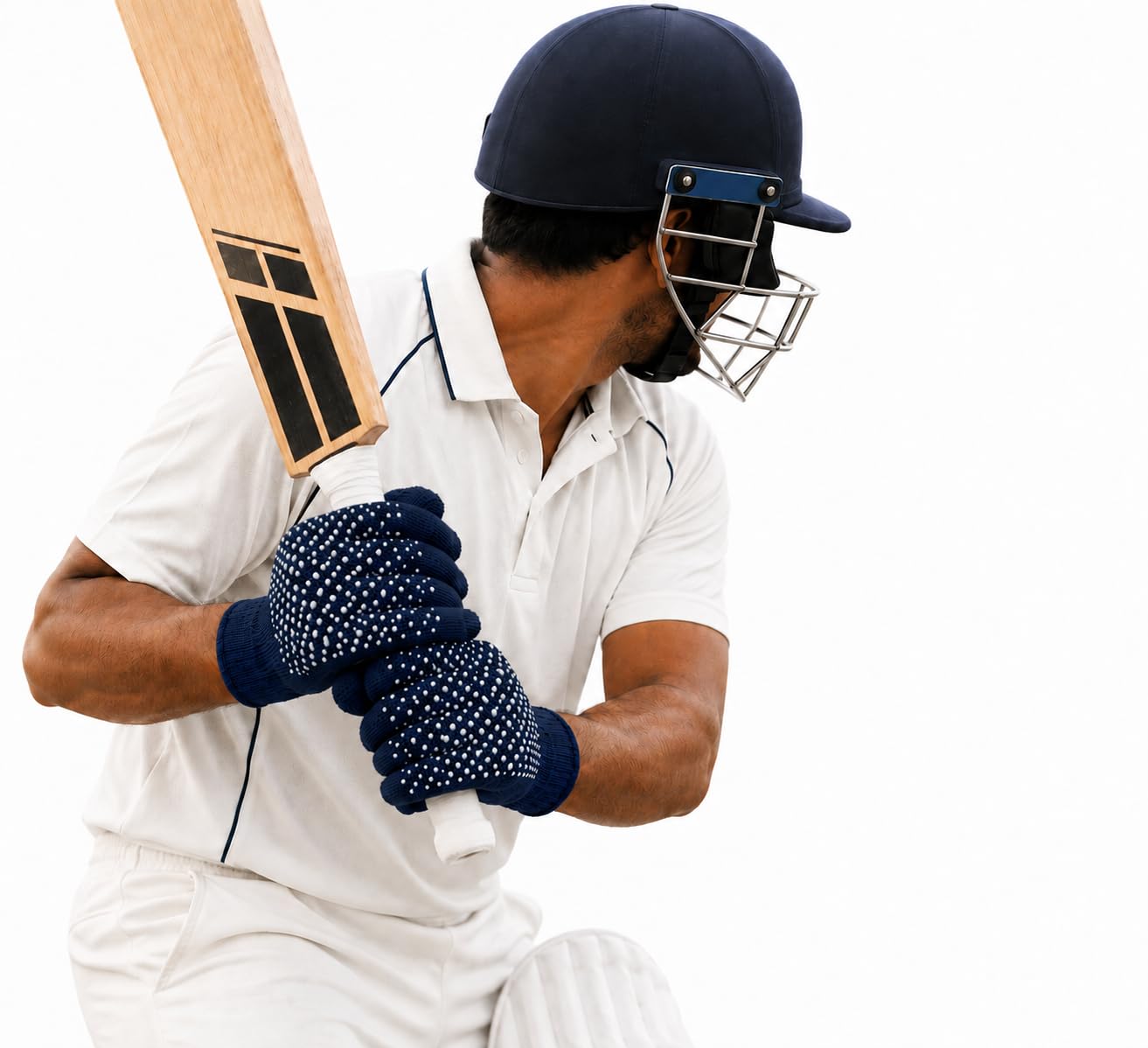 HADI SPORTS INDUSTRIES Cricket Tennis Ball Batting Gloves, Blue, NonSlip Dotted Palm, Flexible Fabric, Breathable Design for Ne