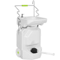 YITAHOME Portable Camping Sink, 38 L Handwashing Station with Adjustable Wash Basin, Soap Dispenser, Metal Handle, Large Wheels 