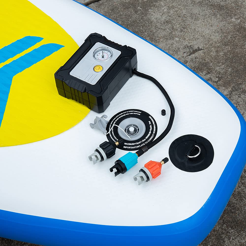Heytur Inflatable Boat Sup Pump Adaptor Standard Schrader Conventional Air Pump Air Valve Adapter Spoke Plate Attachment(Black)
