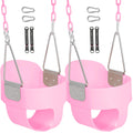Domaker High Back Toddler Bucket Swing Seat with Coated Chains, Pink 2 Pack