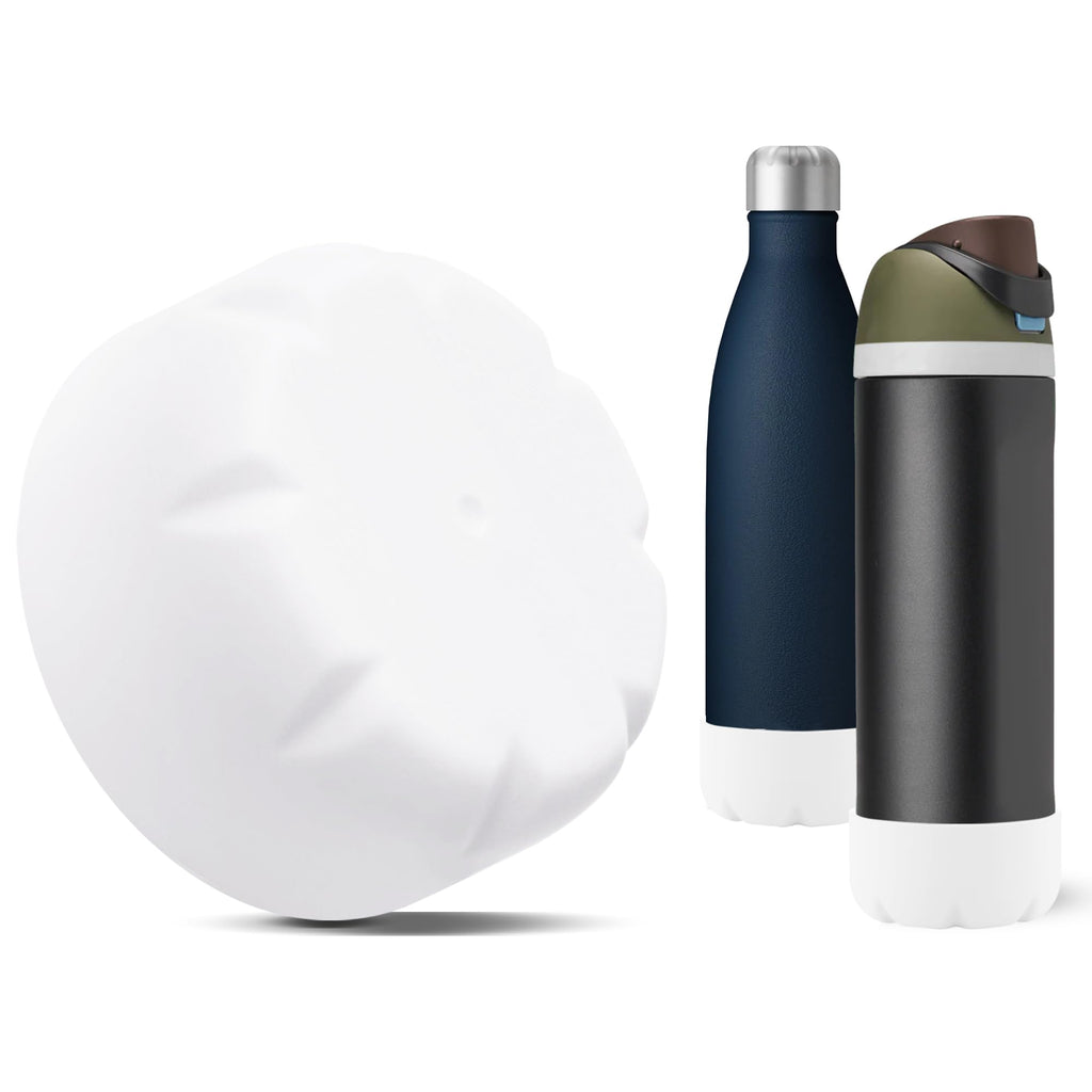 Vikizues Silicone Boot Compatible With Owala & S 'Well Stainless Steel Water Bottles, Anti-Slip Bottom Protector Sleeve (White)