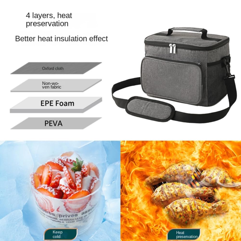 Gaderth Cooler Bag, Collapsible Cooler Bag, Large Lunch Bag 12 Can (10L), Insulated Leakproof Soft Sided Cooler Bag, Portable Be