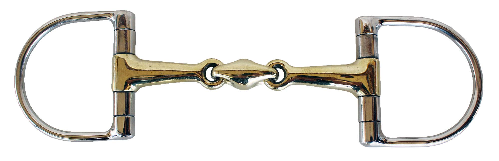 CHALLENGER English Riding Double Jointed Dee-Ring 5 Mouth Dog Bone Snaffle Horse Bit 35568
