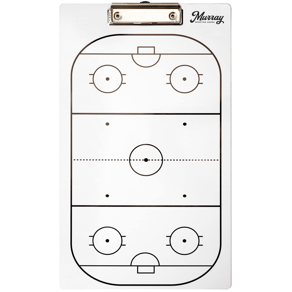 Murray Sporting Goods Dry Erase Coaches Clipboard | Double-Sided Dry Erase White Board (Hockey)