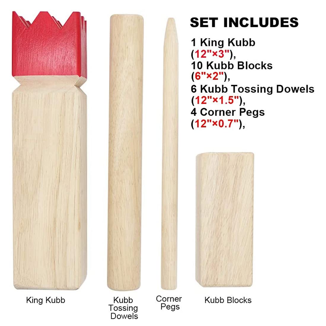 Juegoal Kubb Game Set Backyard Game Set Outdoor Tossing Game Set With Carrying Bag