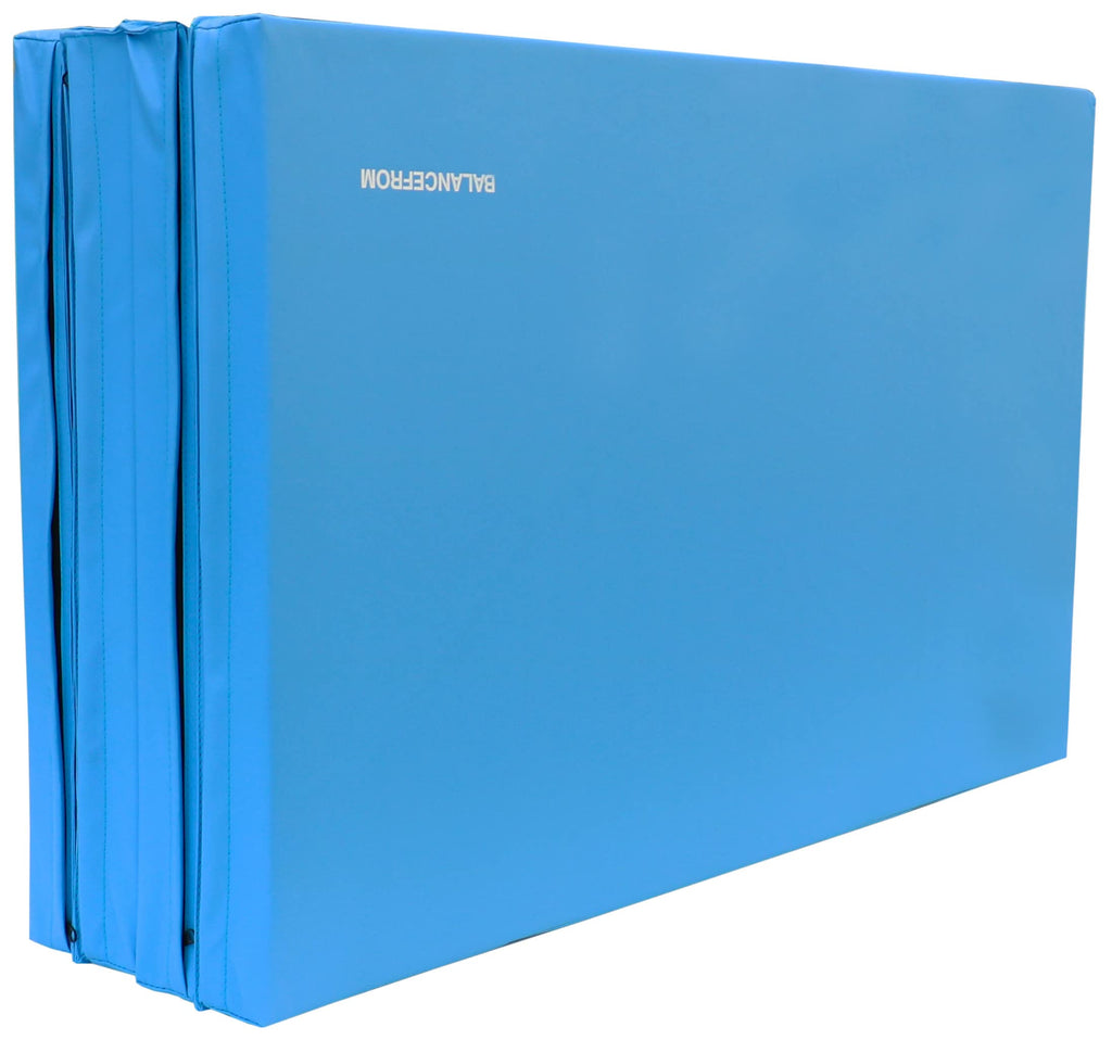 Signature Fitness All Purpose 4X10X3'' Extra Thick High Density Anti Tear Gymnastics Gym Folding Exercise Aerobics Mats, 3-Inche
