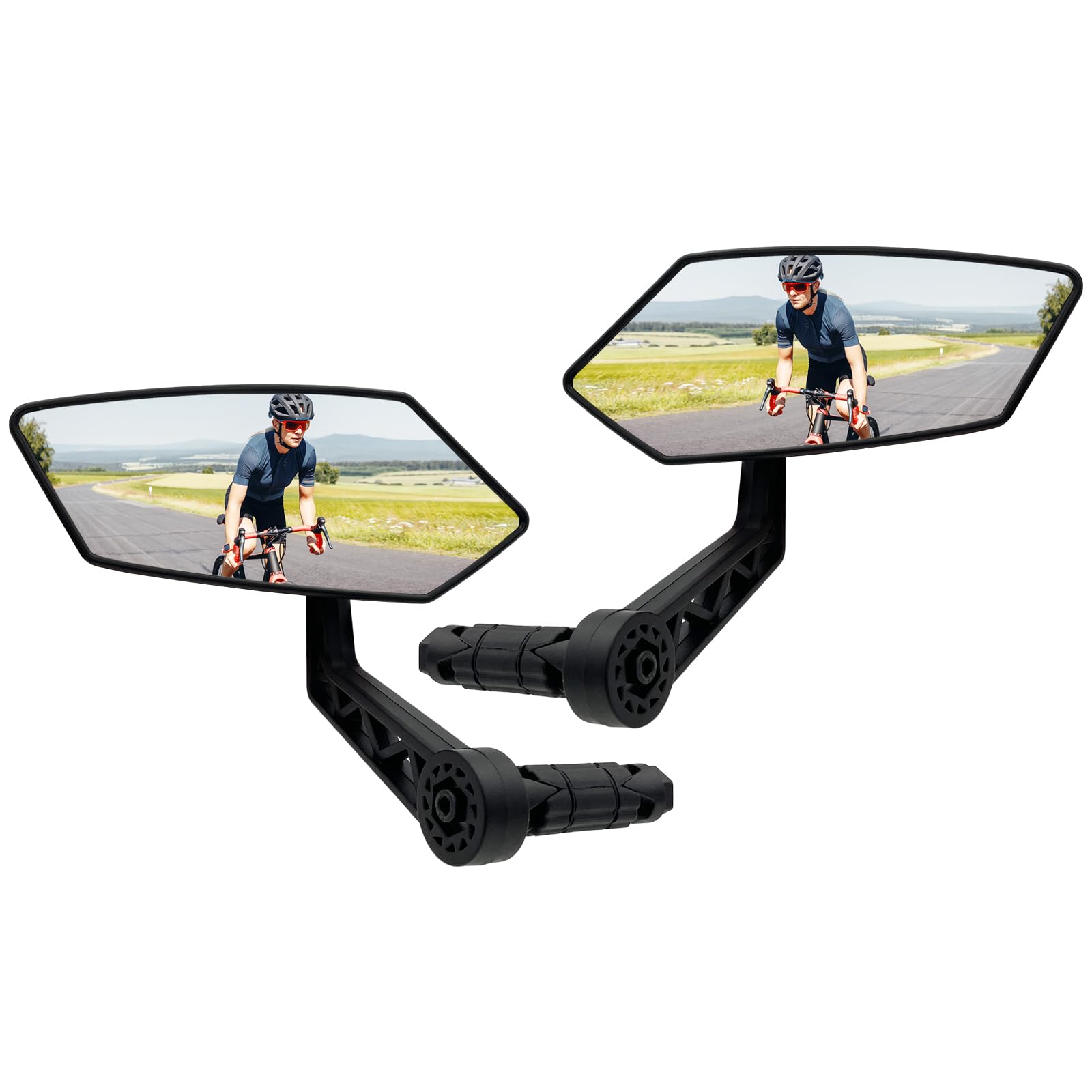 Homieway 2PCS Bike Mirror, HD Glass Bicycle Mirrors for Handlebar Mount, Adjustable Bar End Bike Rear View Mirror, Scratch Resis