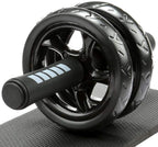 H&S Ab Roller Wheel For Abs Workout - Abdominal Core Exercise Equipment With Extra Thick Knee Pad Mat - Wdual Glide Wheels