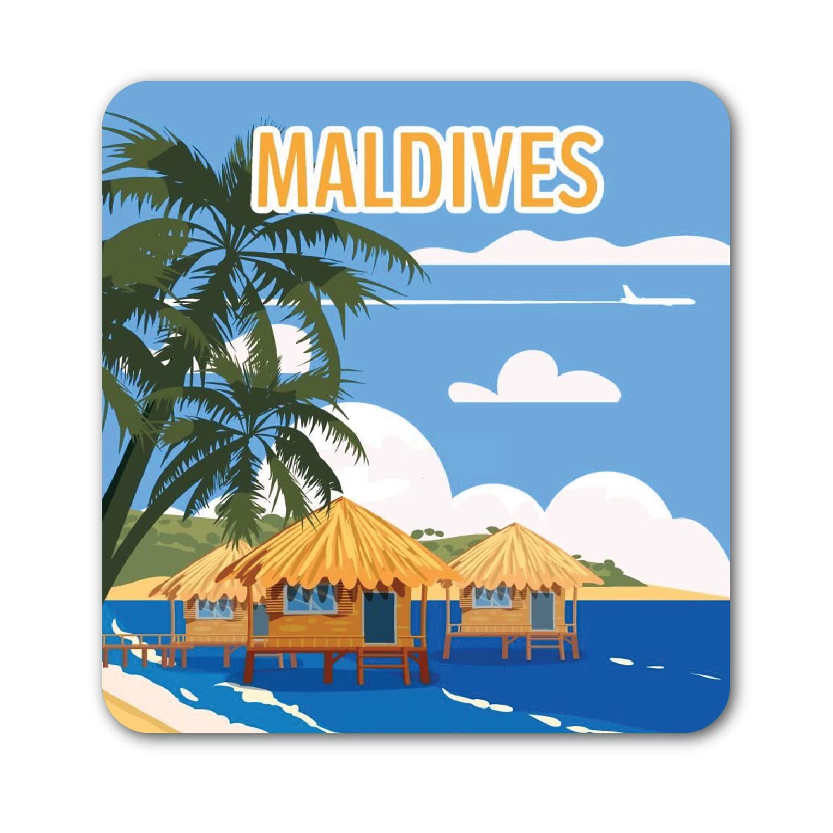 Maldives Fridge Magnets for Home Refrigerator Door Stylish Decor Souvenir Gift Items L X H 3 X 3 Inch