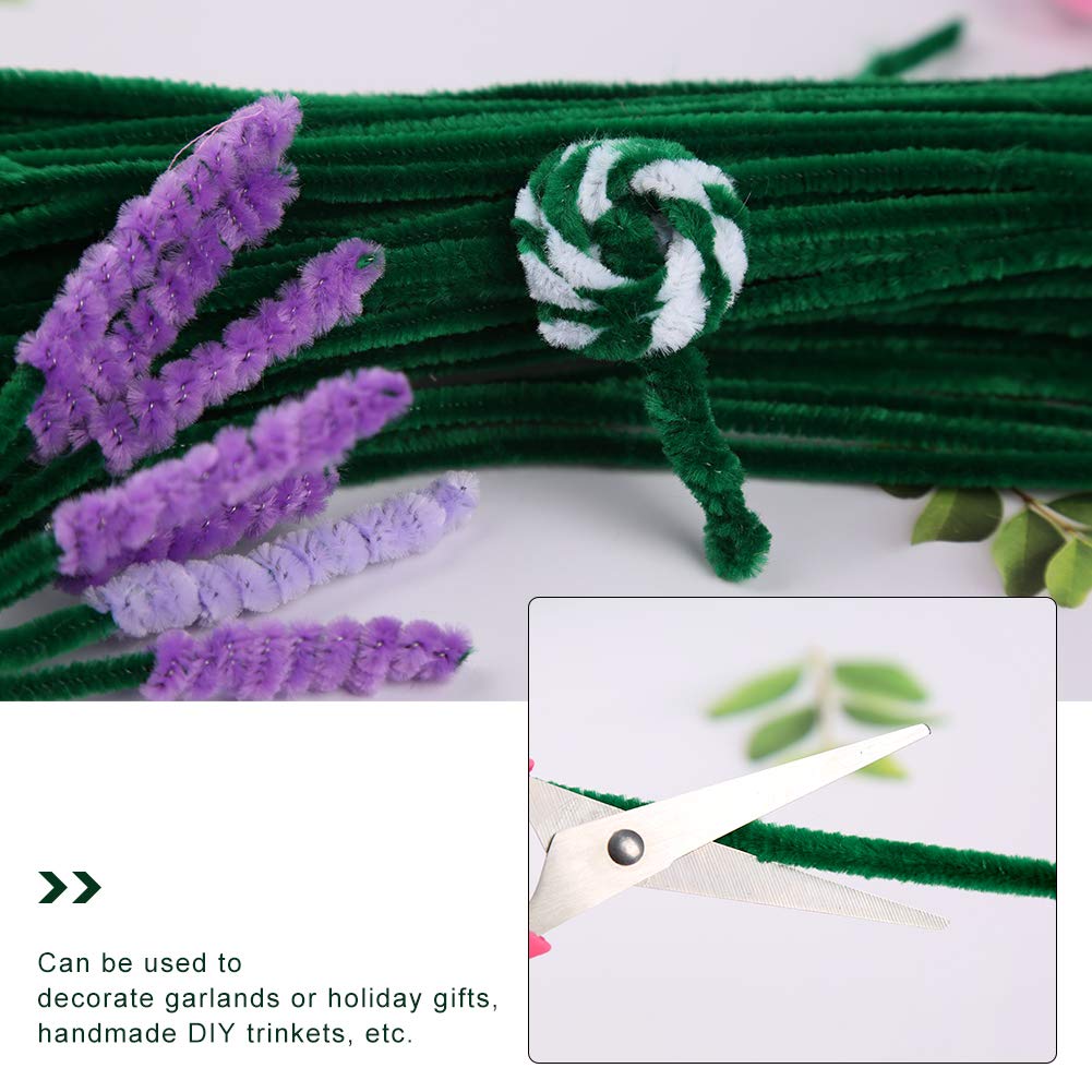 Zxiixz 100 Pcs Pipe Cleaners, Dark Green Chenille Stems Creative Craft Pipe Cleaners For St Patricks Day Christmas Crafts Decora