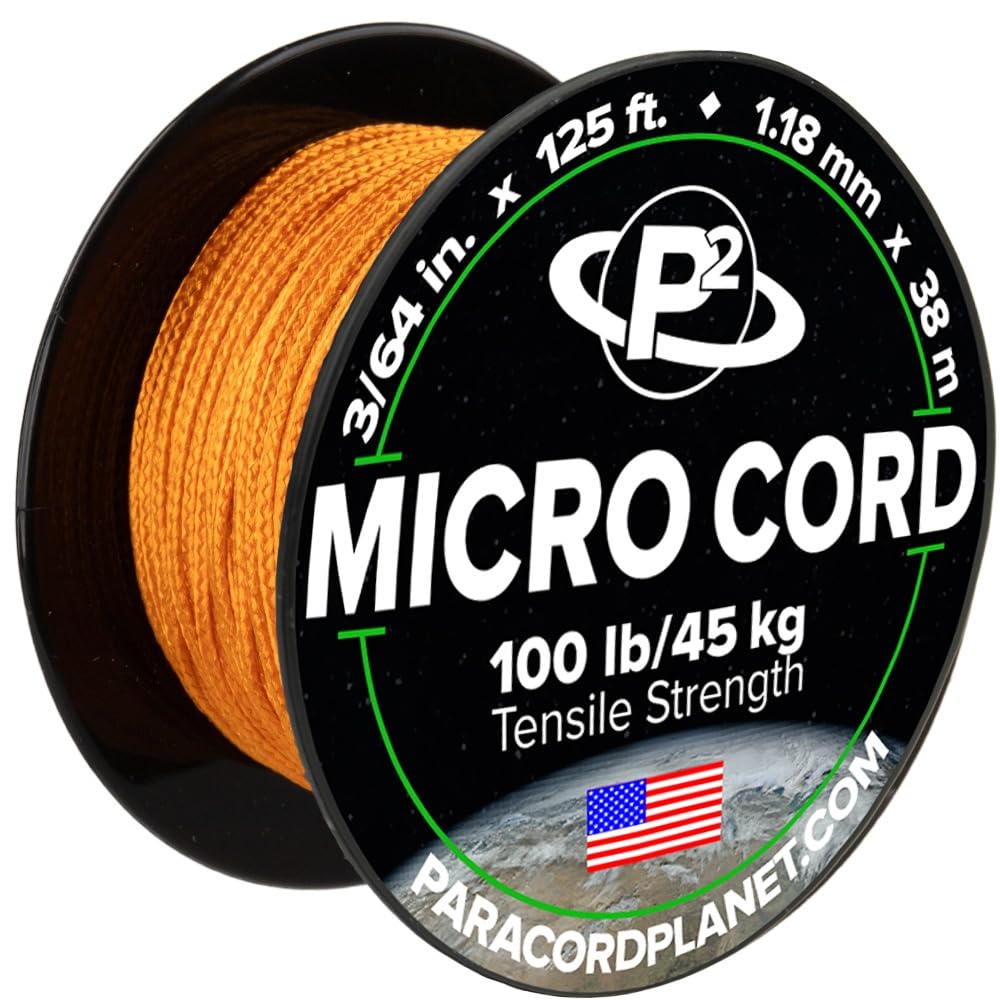 Paracord Planet Micro Paracord - Thin Braided Cord For Crafting, Fishing, And Diy Projects In 125 Ft Spools - International Oran