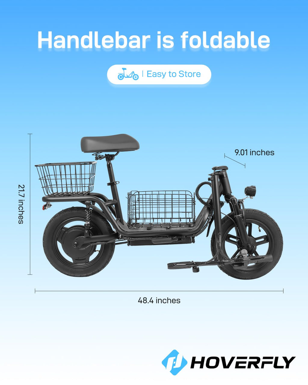 Hoverfly Z6 14 Electric Scooter with Seat, 550W Peak Motor, 25-Miles Range, Speed up to 22MPH, Ample Storage for Pets & Cargo, F