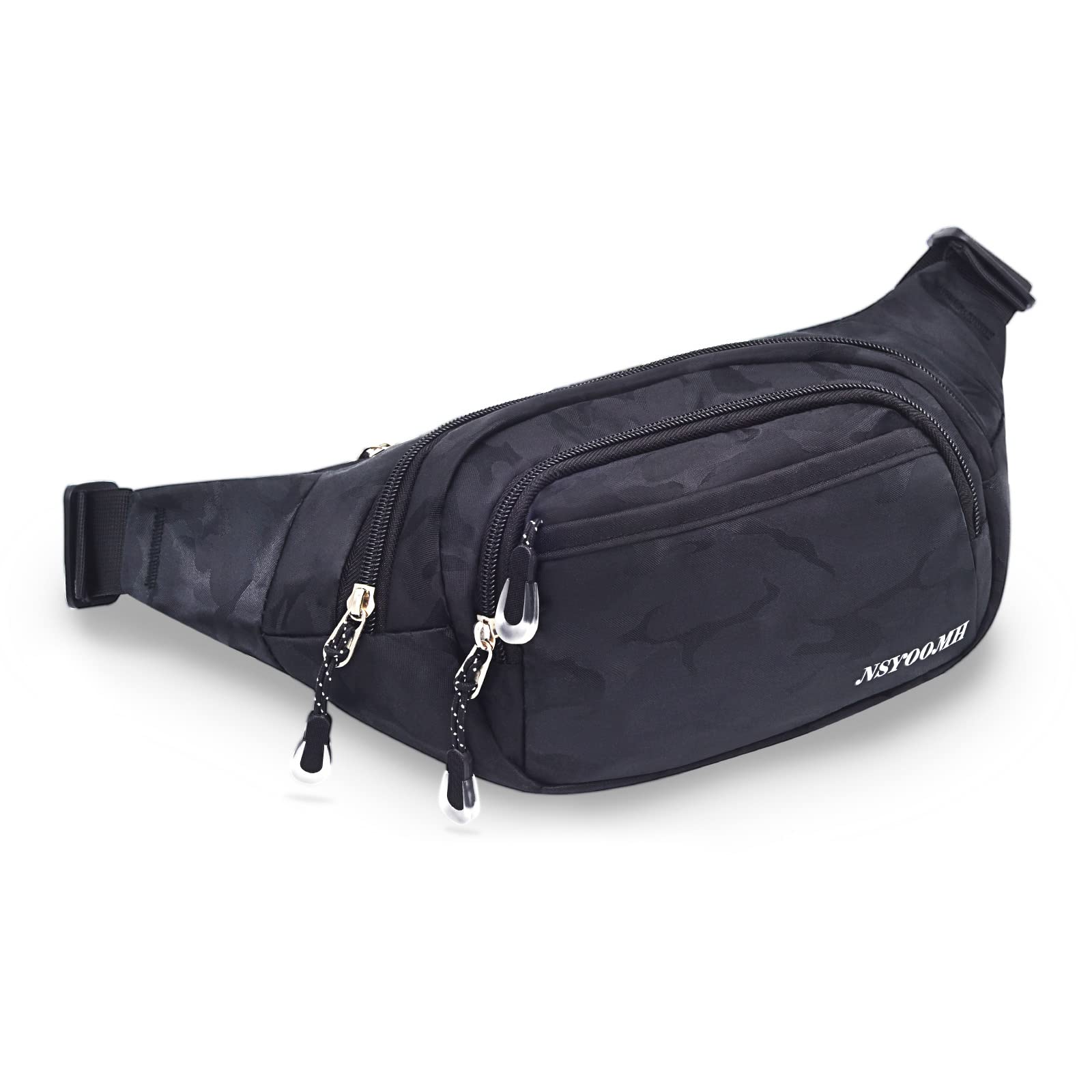Nsyoomh Fanny Pack For Women & Men, 5-Zipper Pockets Water Resistant Practical Waist Bag, For Outdoor Running Cycling Sports Tra