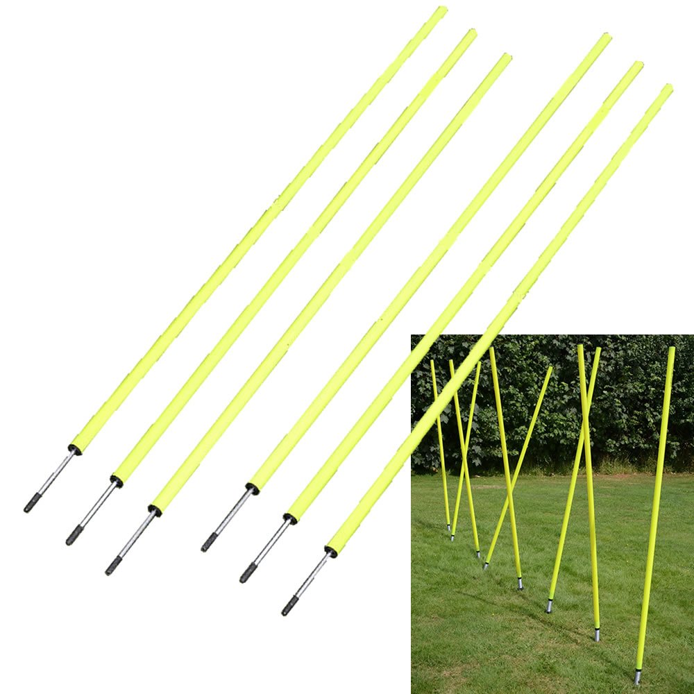 BlueDot Trading Soccer Agility Poles | 5ft Fixed Poles (6 Pack) for Outdoor Game, Speed & Endurance Exercise Training - Soccer T