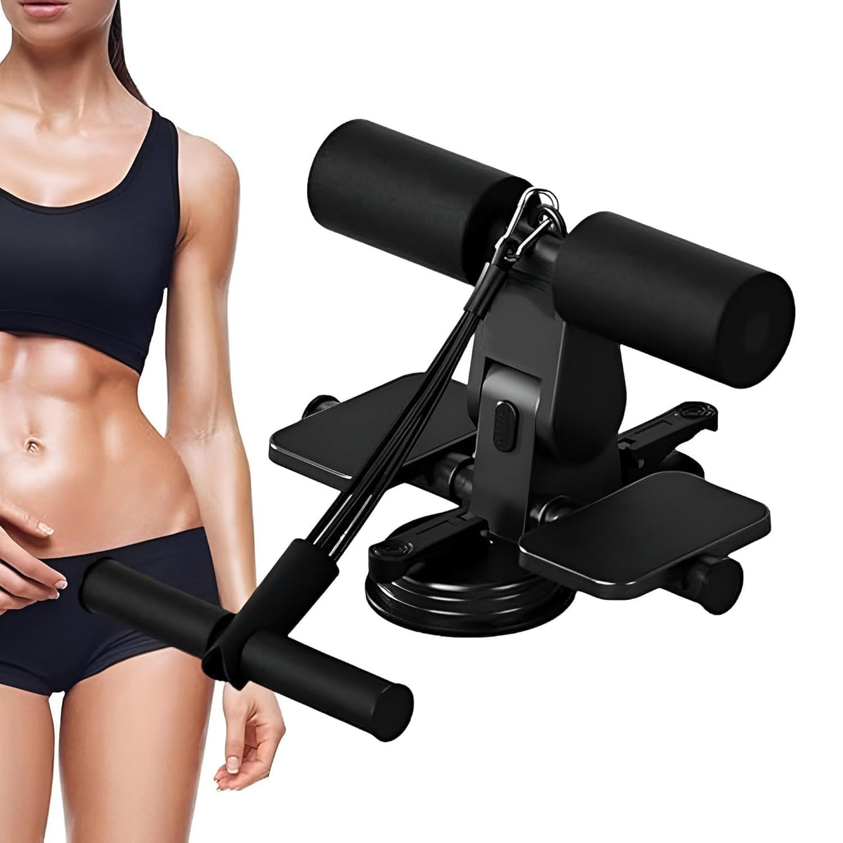 jukusa Portable SitUp Bar Ab Trainer with Strong Suction Cup Base, Resistance Bands & Foam Foot Pads  Home Gym Equipment for A