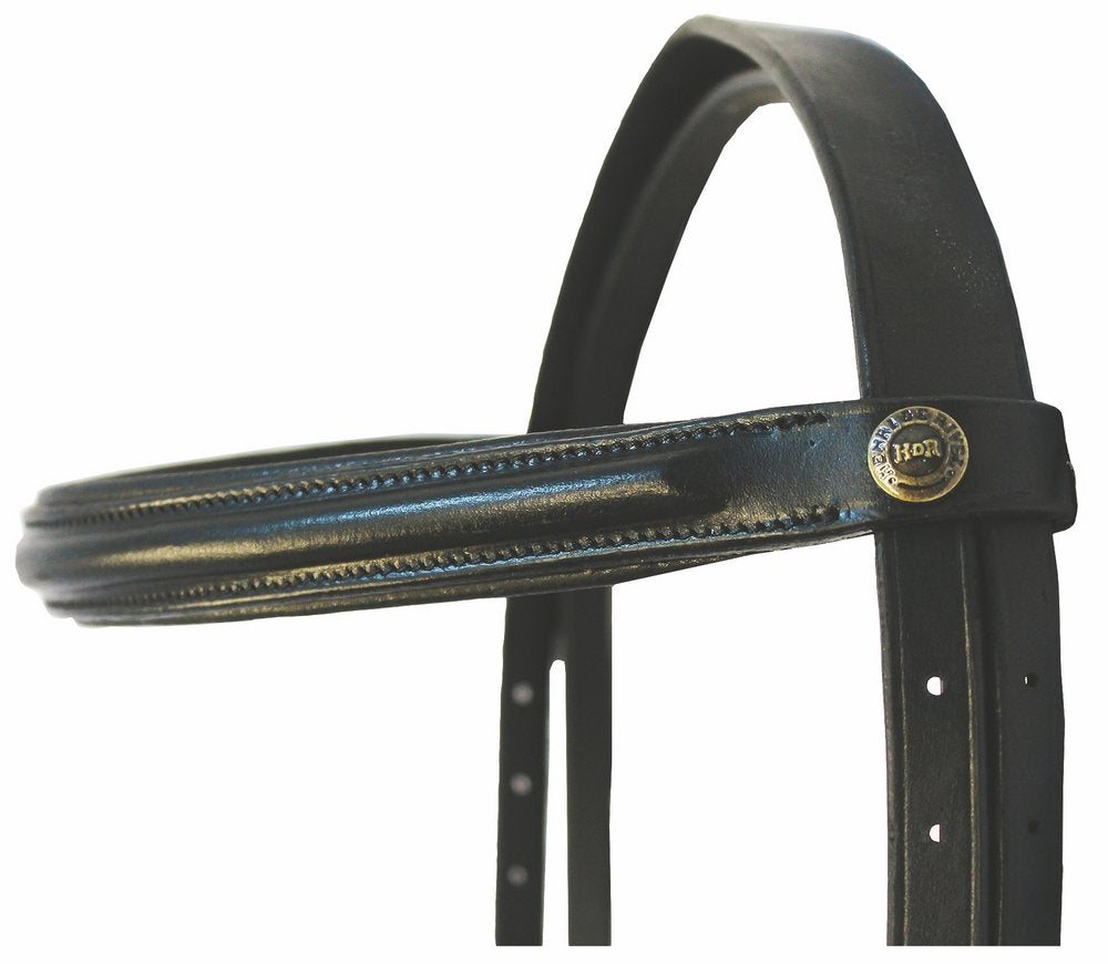 Henri de Rivel Pro Padded Dressage Bridle with Web Reins - Black/White - Cob