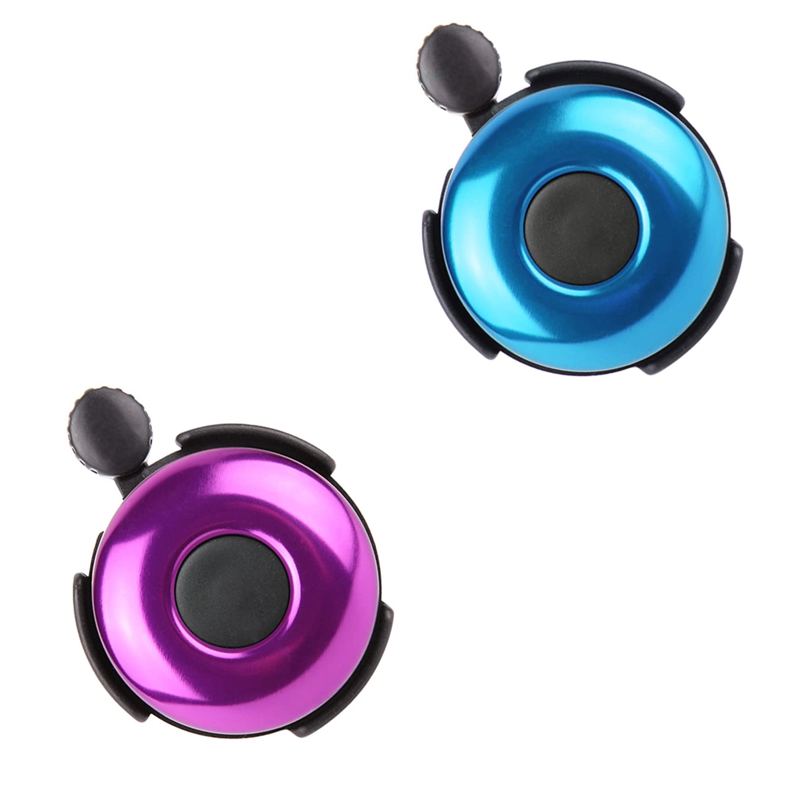 REKATA 2 Packs Aluminum Bike Bell, Loud Sound Bicycle Bell for Adults Kids Girls Boys(Blue+Purple)