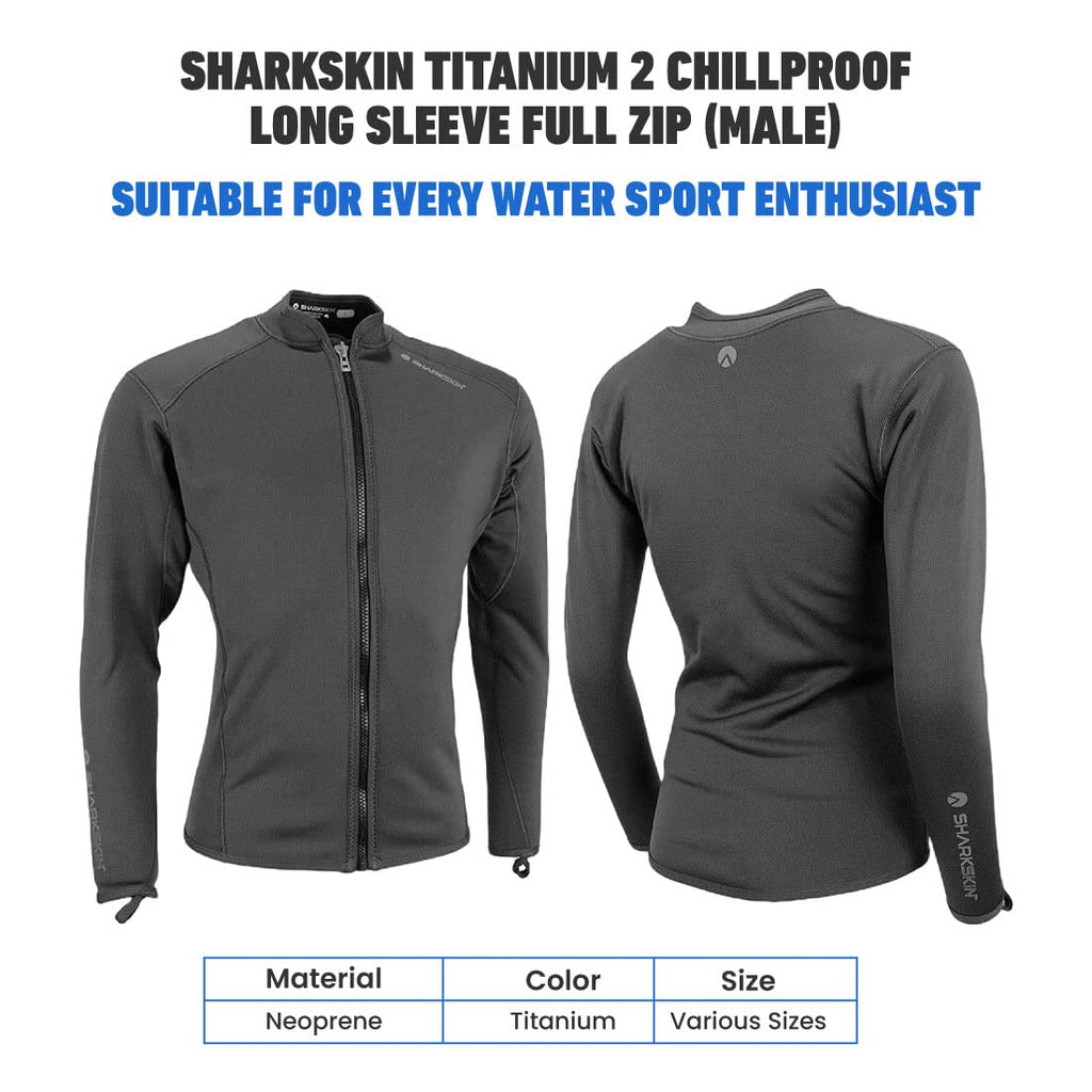 Sharkskin Titanium 2 Chillproof Long Sleeve Full Zip (Male), X-Large