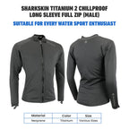 Sharkskin Titanium 2 Chillproof Long Sleeve Full Zip (Male), X-Large