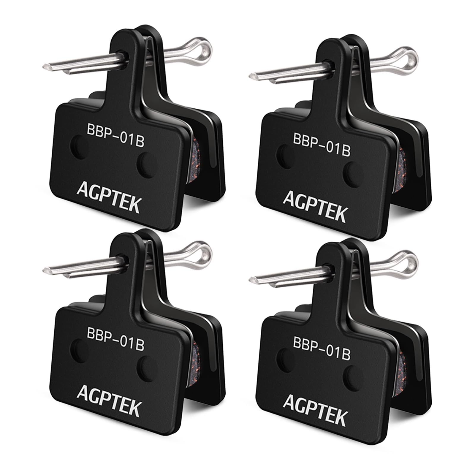 Agptek Bike Brake Pads, High-Performance Brake Pads, Disc Brake Pads & Spring (Semi-Metallic) For Mountain Bike Disc Brakes, 4 P