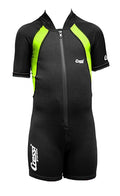Cressi Kids Swimsuit Short Sleeve, Black/Lime, XXL