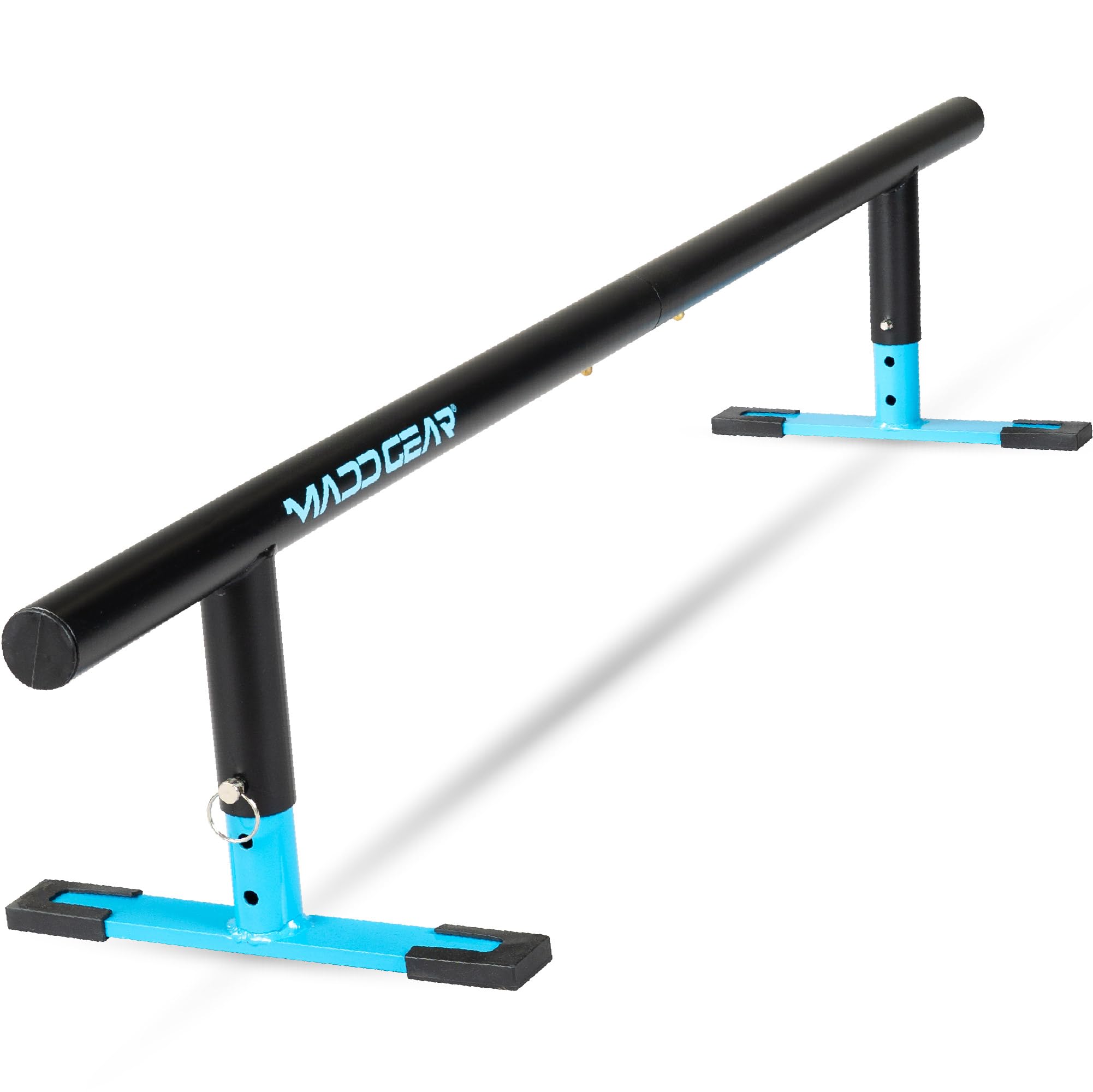Madd Gear 55 Long Flat Bar Skate Rail - Heavy Duty Durable Round Skateboard Pro Scooter or Inline Skate - Adjustable Height - Sm