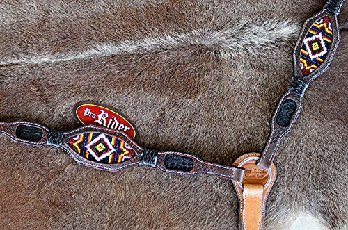 Challenger Horse Bridle Western Leather Headstall Breast Collar Show Tack Beaded 7906