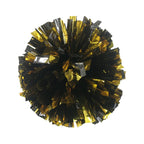Puzine 2Pack 13 '' Cheerleading Pom Poms With New Handle For Team Spirit Sports Dance Cheering Kids Adults 100G (Black And Gold)