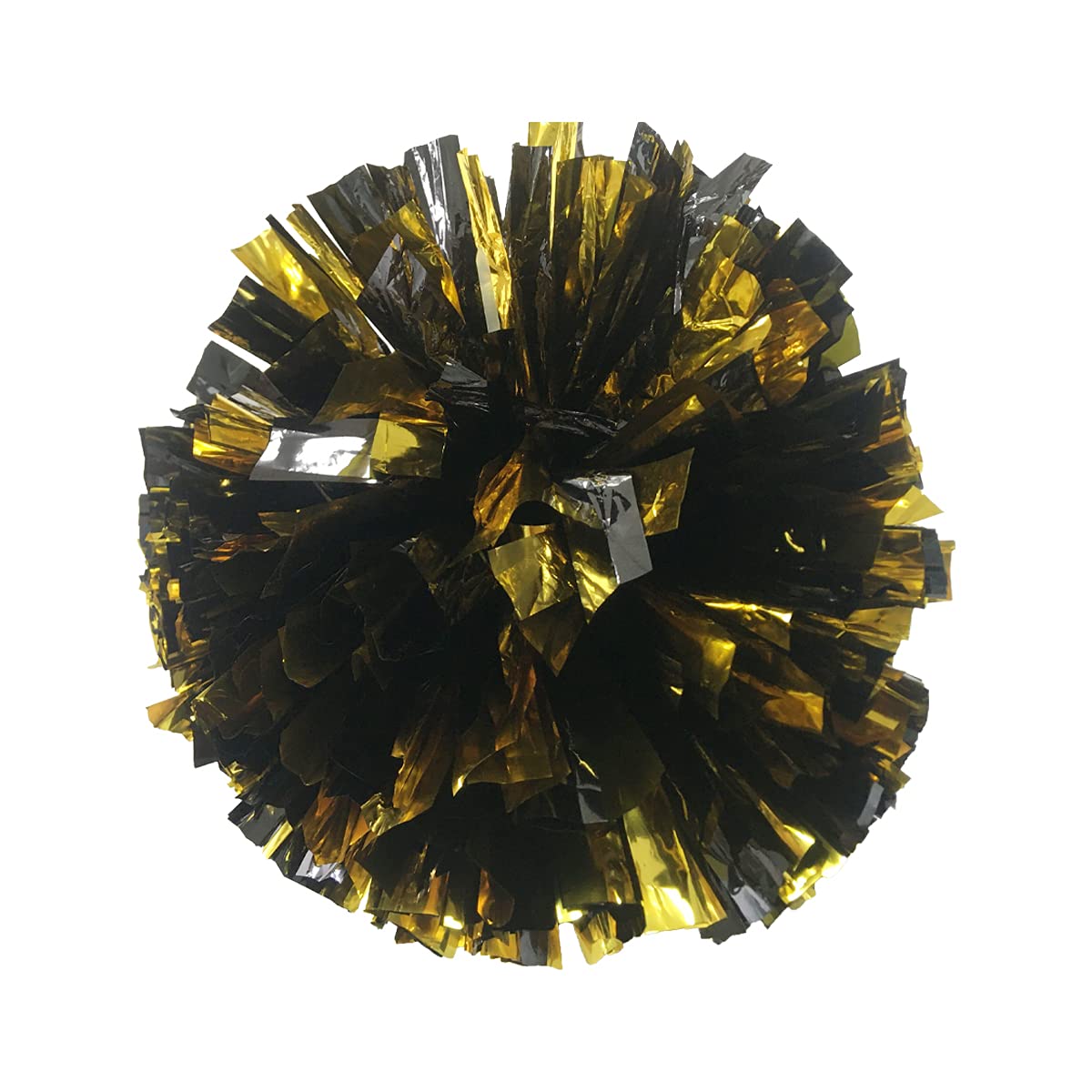 Puzine 2Pack 13 '' Cheerleading Pom Poms With New Handle For Team Spirit Sports Dance Cheering Kids Adults 100G (Black And Gold)
