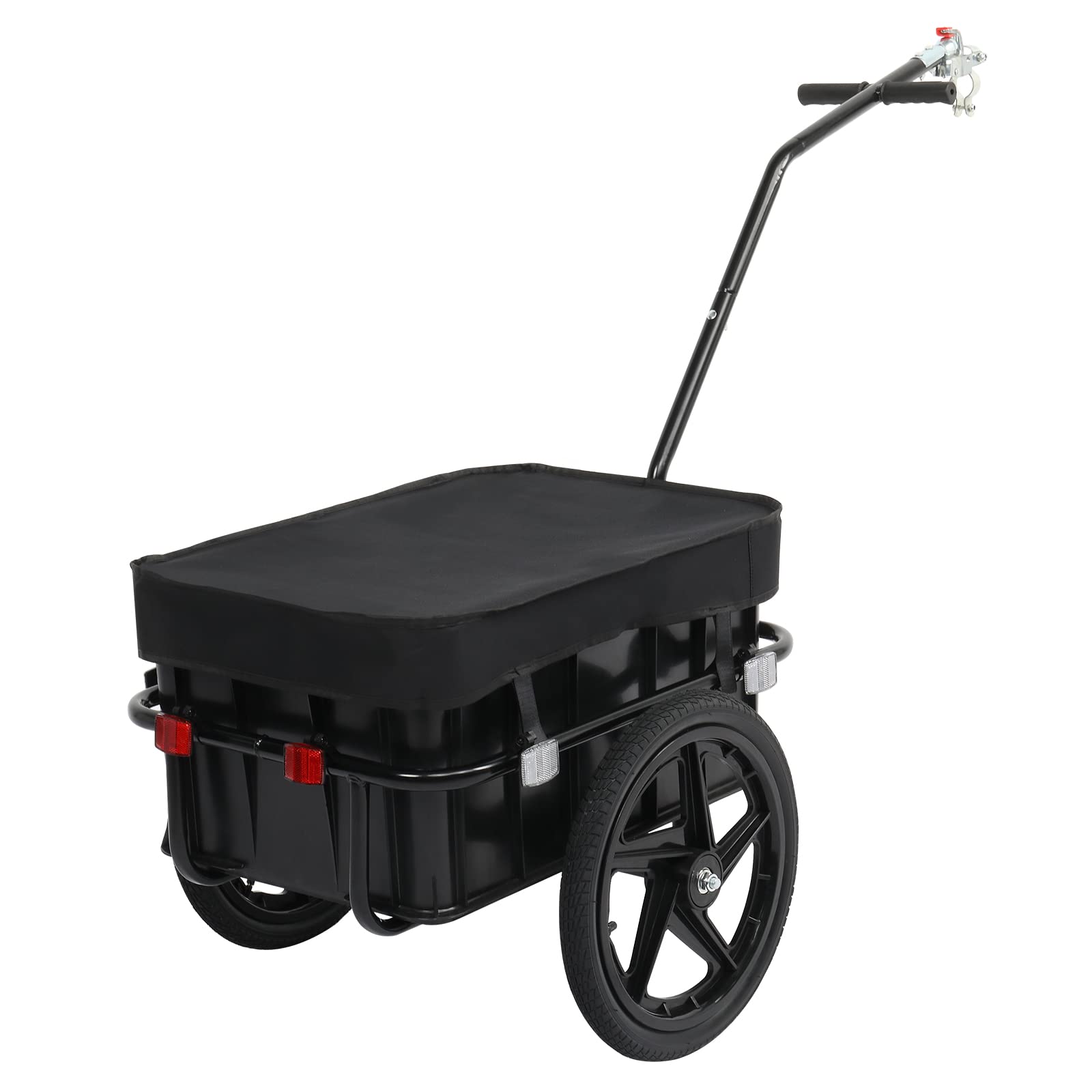 PEXMOR Bike Cargo Trailer with Removable Box & Waterproof Cover, Bicycle Wagon Trailers with 16 Wheels & Quick Release Universal