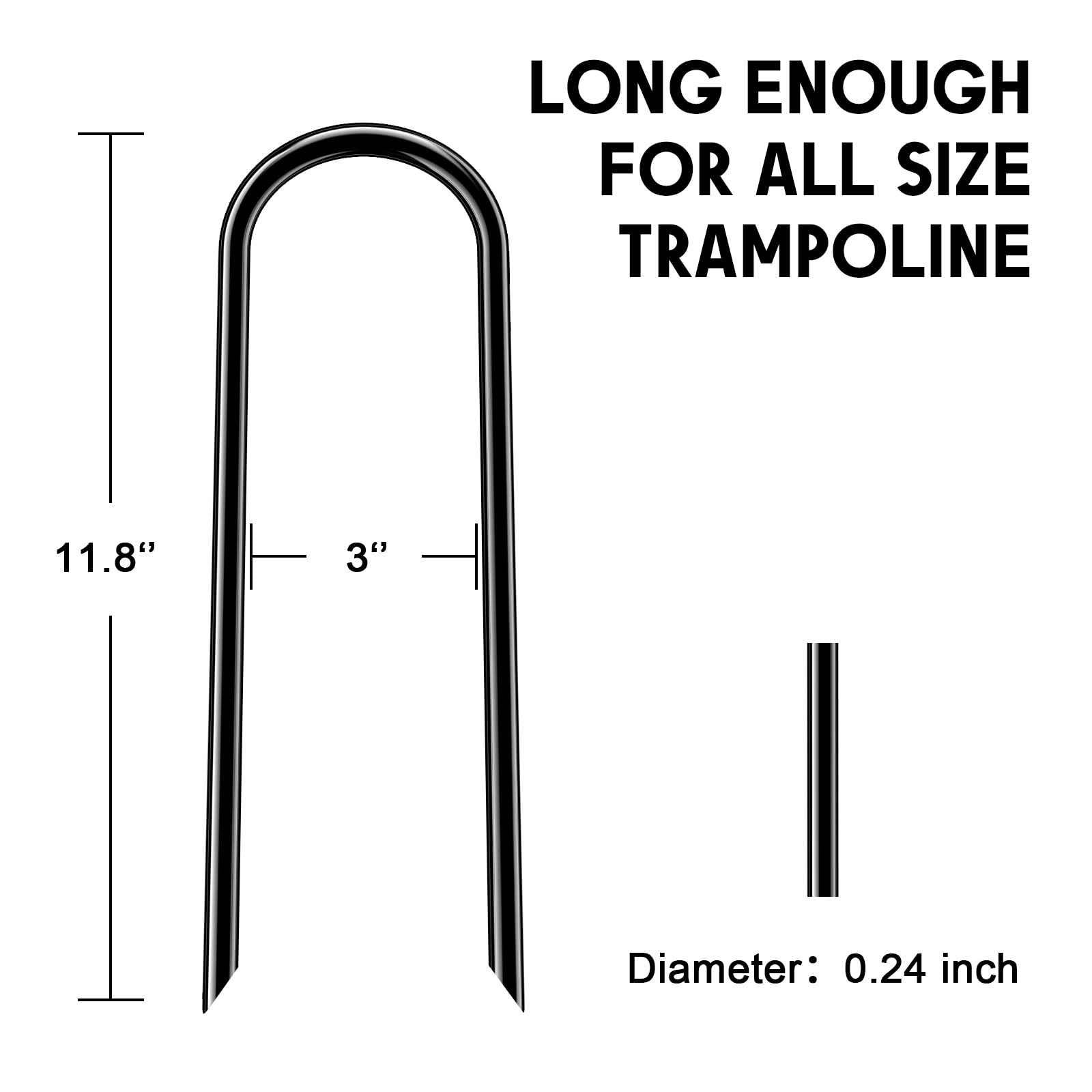 Trampoline Accessories Trampolines Stakes Trampoline Anchors Kit Heavy Duty High Wind U Type, Safety Trampoline Accessories Galv