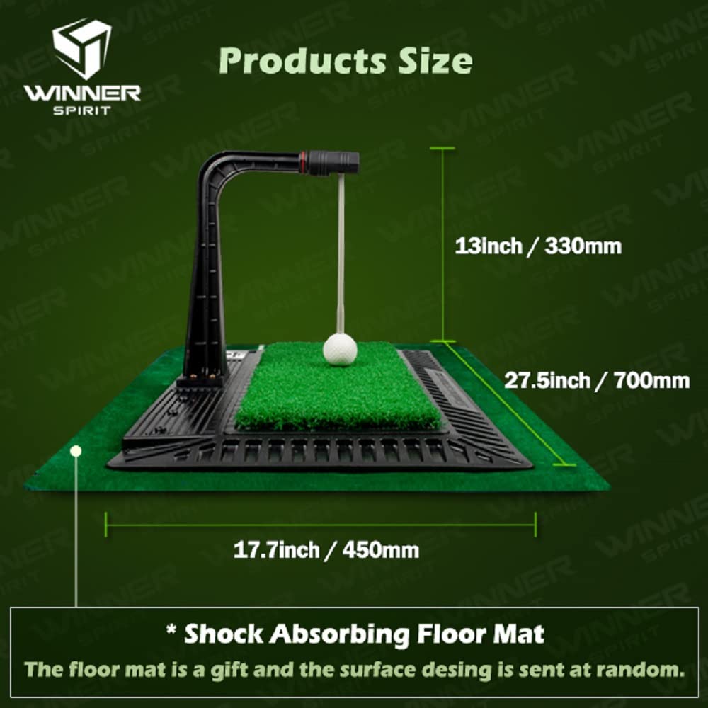 Winner Spirit Real Swing 300 Golf Swing & Hitting Trainer, True Impact, Checking Path After Swing Practice Mat Groover Training