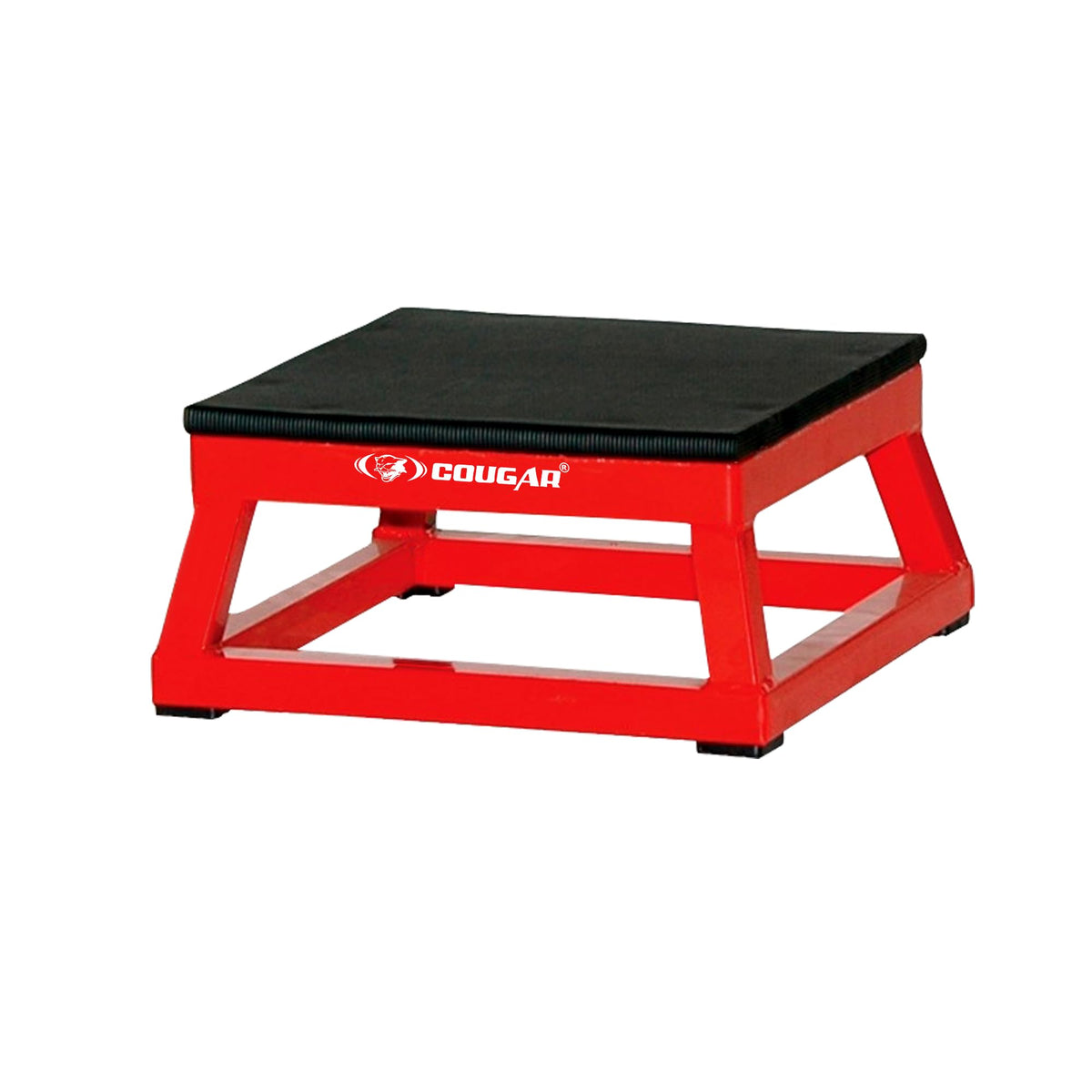 COUGAR 6inch Plyo Box for Jump Training, Heavy Duty Steel Jump Platform with Anti Skid Vinyl Top & Non Marking Rubber Base Ideal fo