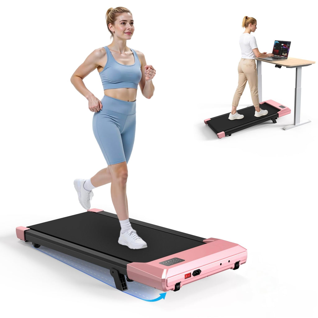Deerrun 2024 Upgrade Walking Pad, Smart Under Desk Treadmill For Home, No-Assembly Treadmills, App/Remote Control, Led Display,