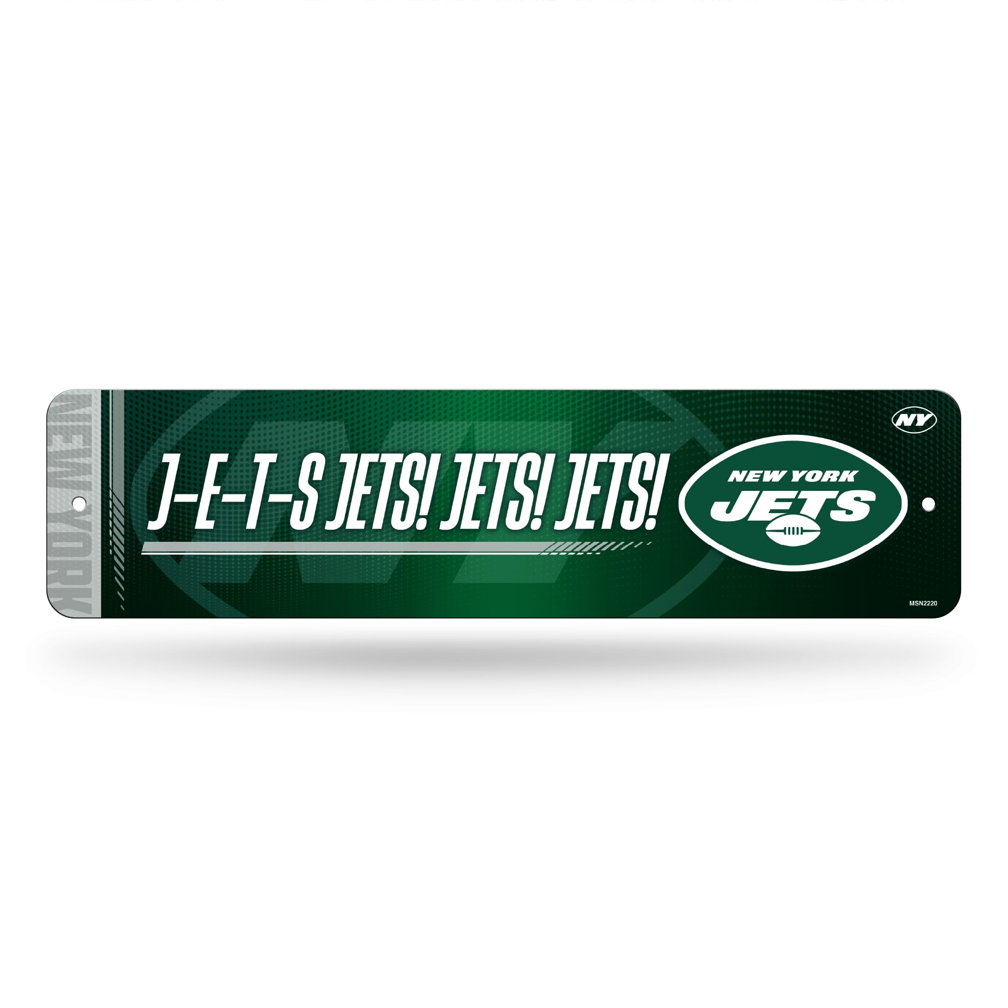 Rico Industries NFL Football New York Jets Metal Street Sign 4 x 15 Home D  cor - Bedroom - Office - Man Cave