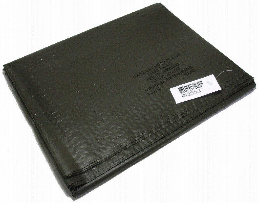 Groundsheet, Underlay Tarpaulin, German Bundeswehr Army Issue, Olive, Military Waterproof Camping Tarp Pad Approx Size: 90''X40'