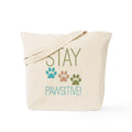 CafePress  Stay Pawsitive  Natural Canvas Tote Bag, Cloth Shopping Bag